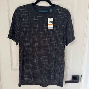 Perry Ellis Abstract Graphic Tshirt Tee Black Short Sleeve